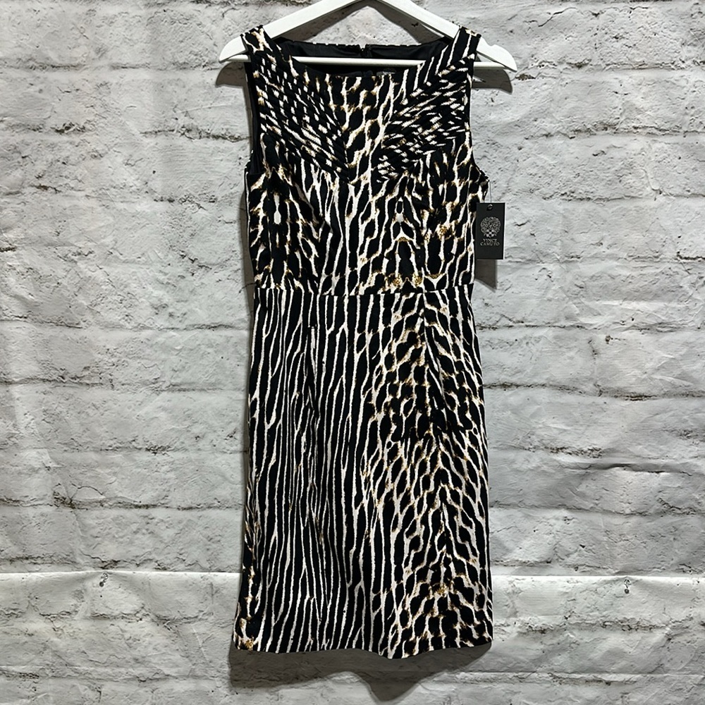 Vince Camuto animal print dress NWT size 4  sleeveless great under blazer